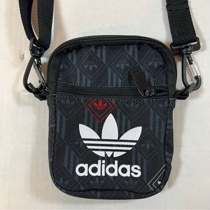 Addias Black crossbody bag purse black white red - pls read below